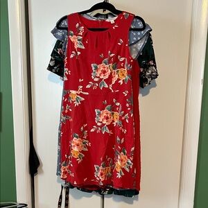 Floral Red Dress